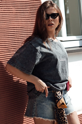 Koszulka damska KASEKEN grafitowa Dstreet RY2649