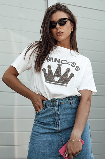 Koszulka damska PRINCY biały Dstreet RY2650