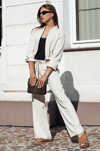 Kurtka damska bomberka MADDIE jasnobeżowa Dstreet RY2655