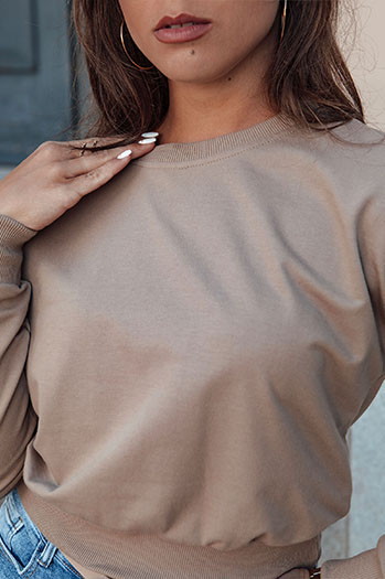 Bluza damska klasyczna CASUALVIBE jasnobrązowa Dstreet BY1302