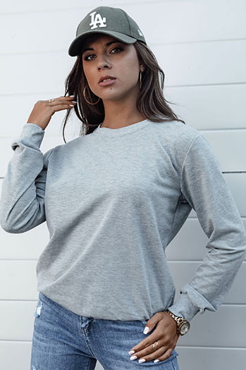 Bluza damska GLAMFLAIR jasnoszara Dstreet BY1315