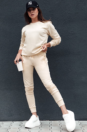 Bluza damska GLAMFLAIR kremowa Dstreet BY1318