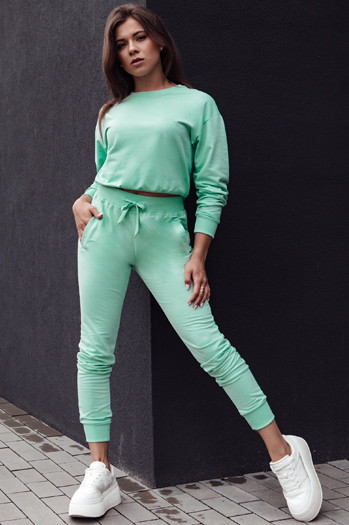 Spodnie dresowe damskie RELAX MODE miętowe Dstreet UY2140