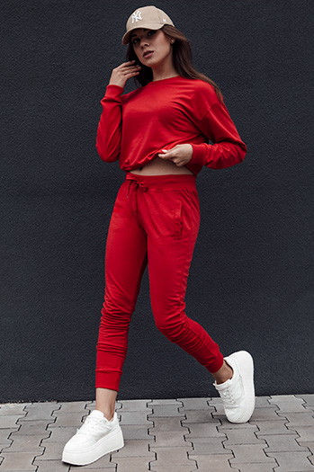 Spodnie dresowe damskie RELAX MODE czerwony Dstreet UY2141