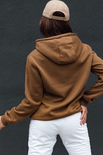Bluza damska BASIC z kapturem brązowa Dstreet BY1328