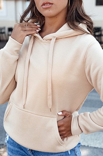 Bluza damska BASIC z kapturem beżowa Dstreet BY1329