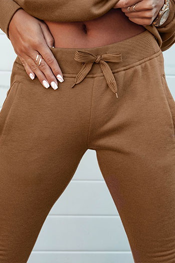 Spodnie damskie dresowe FITS brązowe Dstreet UY2146