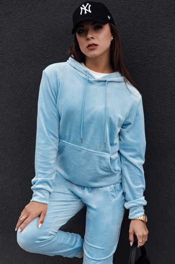 Komplet damski welurowy RELAX FIT błękitny Dstreet AY1071