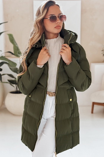 Kurtka damska zimowa z kapturem GABRIELLE zielona Dstreet TY4364