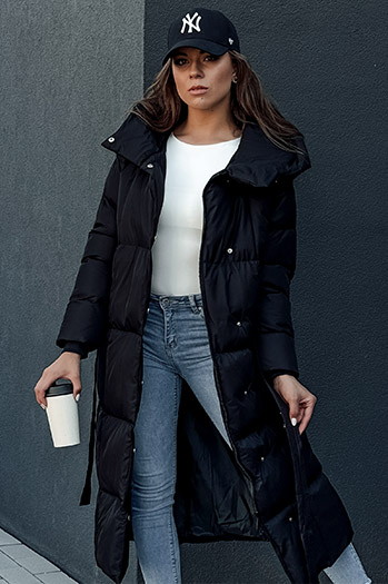 Płaszcz pikowany damski CLOUTIQUE czarny Dstreet TY4373