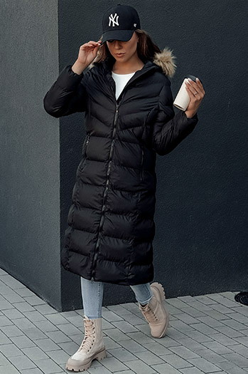 Płaszcz zimowy damski LUXWARM czarny Dstreet TY4374