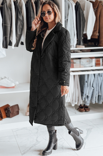 Płaszcz damski pikowany długi TRENDIFY czarny Dstreet TY4378