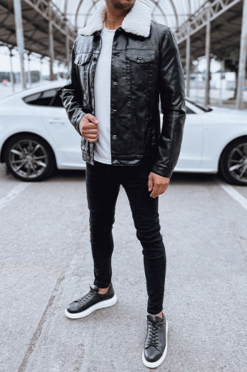 Kurtka męska skórzana czarna Dstreet TX4704