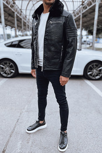 Kurtka męska skórzana czarna Dstreet TX4710