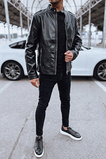 Kurtka męska skórzana czarna Dstreet TX4714