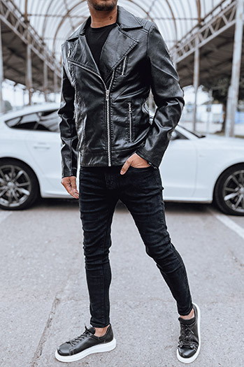 Kurtka męska skórzana ramoneska czarna Dstreet TX4715