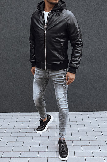 Kurtka męska z kapturem czarna Dstreet TX4716