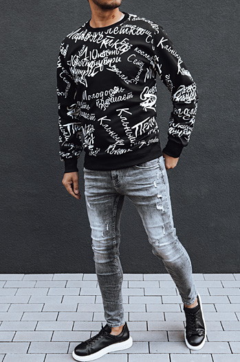 Bluza męska bez kaptura czarna Dstreet BX5739