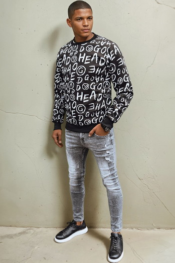 Bluza męska bez kaptura czarna Dstreet BX5742