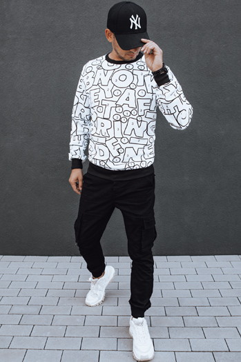 Bluza męska bez kaptura biała Dstreet BX5751