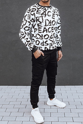 Bluza męska bez kaptura biała Dstreet BX5768