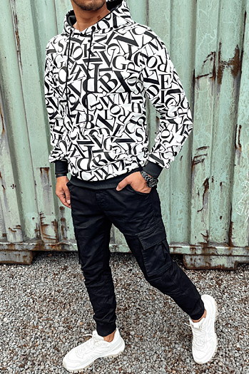 Bluza męska z kapturem biała Dstreet BX5777