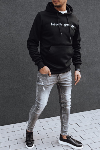 Bluza męska czarna z kapturem Dstreet BX5793