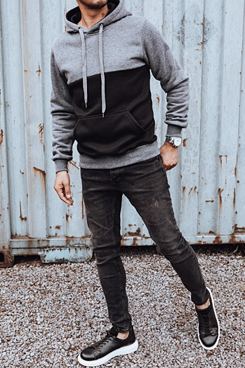 Bluza męska z kapturem ciemnoszara Dstreet BX5798