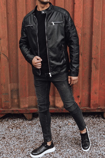 Kurtka skórzana męska czarna Dstreet TX4733