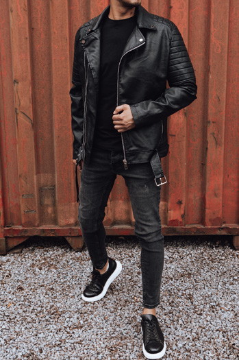 Kurtka męska skórzana czarna Dstreet TX4734