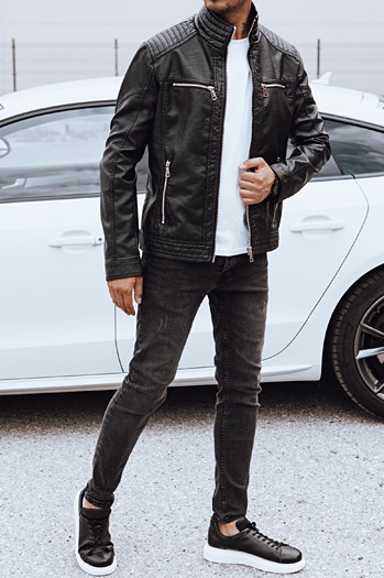 Kurtka skórzana męska czarna Dstreet TX4738