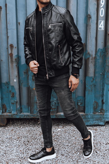 Kurtka skórzana męska czarna Dstreet TX4739