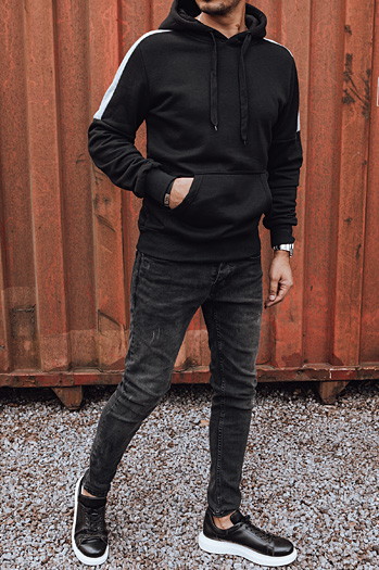 Bluza męska z kapturem czarna Dstreet BX5806