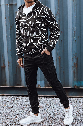 Bluza męska rozpinana z kapturem czarna Dstreet BX5809