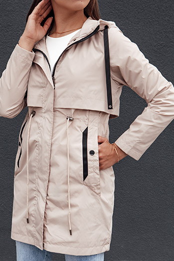 Kurtka przejściowa damska parka GLAMJACKET jasnobeżowa Dstreet TY4382
