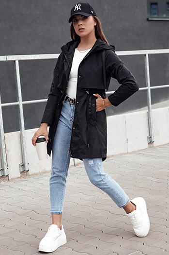 Kurtka przejściowa damska parka GLAMJACKET czarna Dstreet TY4384