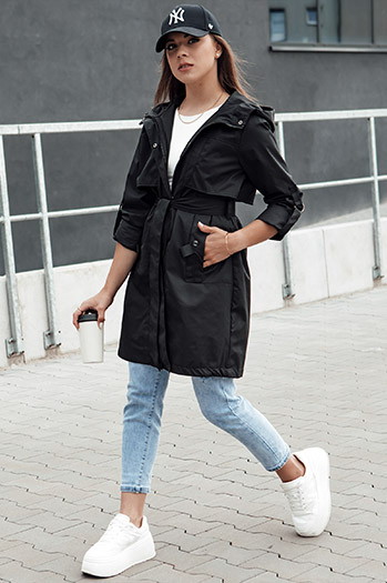 Kurtka przejściowa damska parka MODERNS czarna Dstreet TY4390