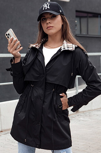 Kurtka przejściowa damska parka FASHLOVE czarna Dstreet TY4392