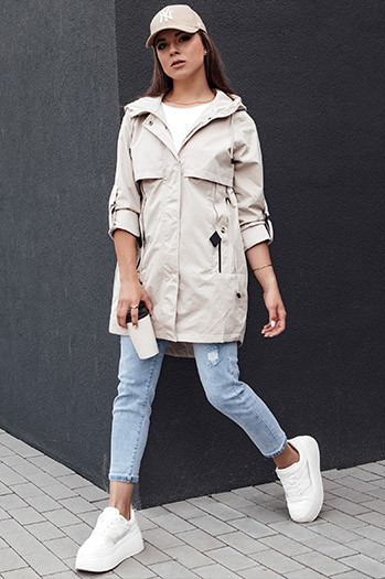 Kurtka przejściowa damska parka STYLE QUEEN szara Dstreet TY4394