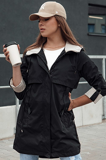Kurtka przejściowa damska parka STYLE QUEEN czarna Dstreet TY4395