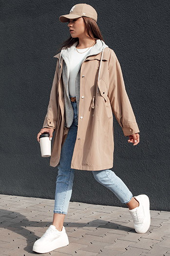 Kurtka parka damska MODERN LOOK beżowa Dstreet TY4396