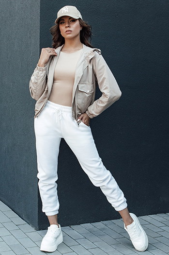 Kurtka przejściowa damska z kapturem BELIJ beżowa Dstreet TY4402