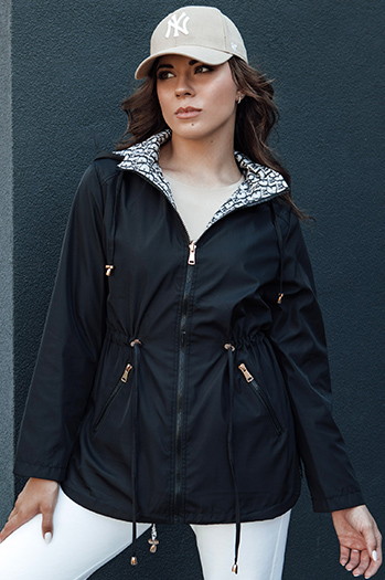 Kurtka przejściowa parka damska z kapturem BEGET czarna Dstreet TY4406