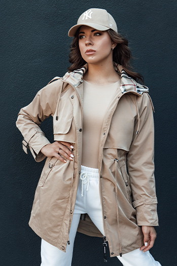Kurtka przejściowa damska parka FASHLOVE beżowa Dstreet TY4407