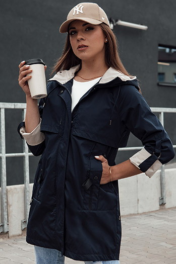 Kurtka przejściowa damska parka STYLE QUEEN granatowa Dstreet TY4408
