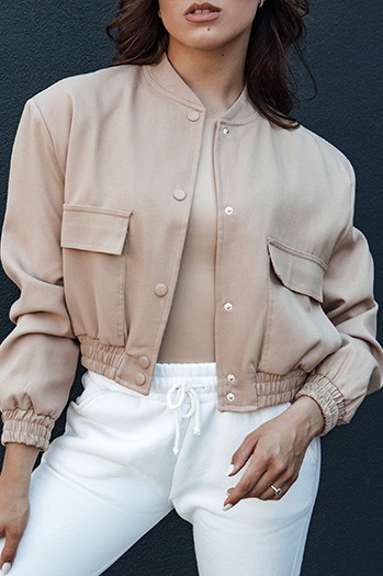 Kurtka damska krótka bomberka VERPI beżowa Dstreet TY4409