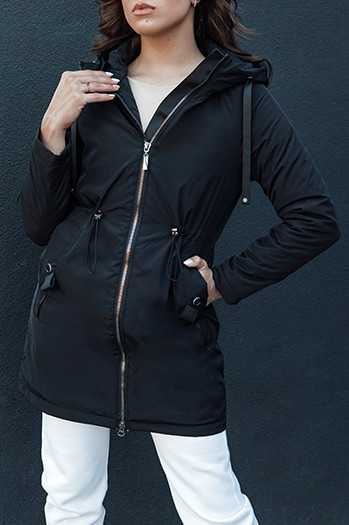 Kurtka przejściowa damska parka z kapturem GROLIN czarna Dstreet TY4413