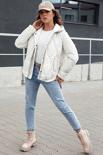 Kurtka damska zimowa WINDGLAM biała Dstreet TY4422