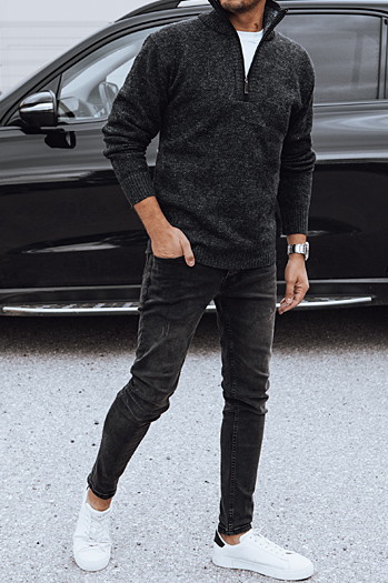 Sweter męski czarny Dstreet WX2198