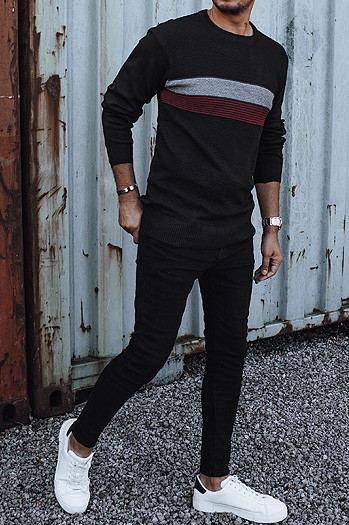 Sweter męski czarny Dstreet WX2209